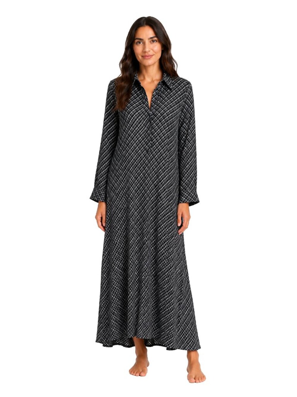 COS Geometric Print Maxi Shirt Dress Sz 4 Quiet Luxury Minimalist Chic Aesthetic